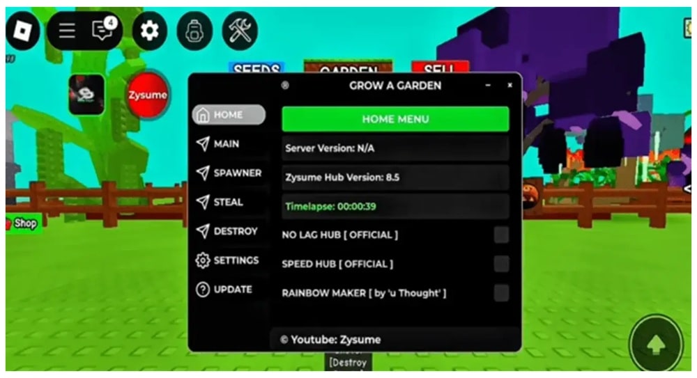 Zysume Script Grow a Garden No Key 2025 - krnl