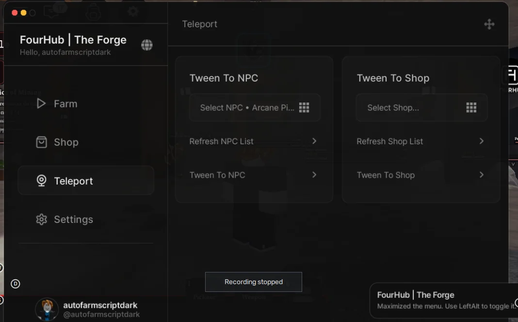 Four Hub Script The Forge BETA – Auto Mine, Auto Farm & No-Key UPD 2026 - krnl